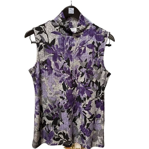 🌟NEW🌟Calvin Klein Short Purple Sleeveless Top - Picture 1 of 3